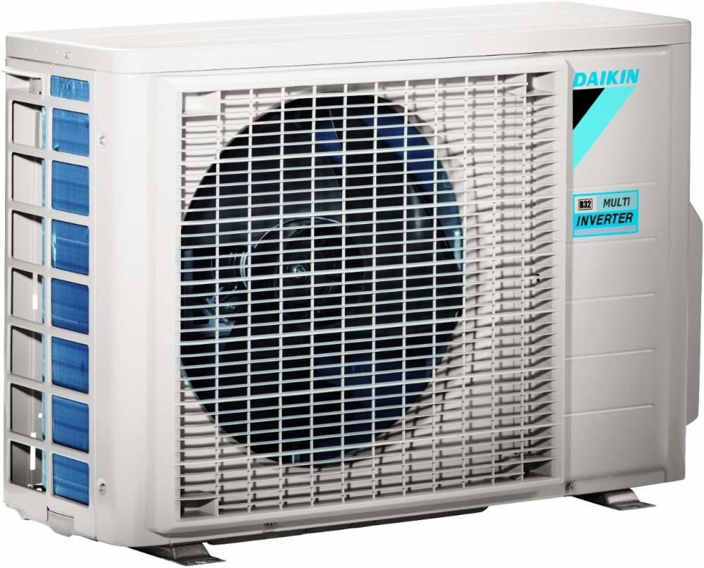Denne utedelen egner seg til både kjøling og varme og den gir 6,4 kW - 8,6 kW kjøling og 9,9 kW - 11,6 kW varme